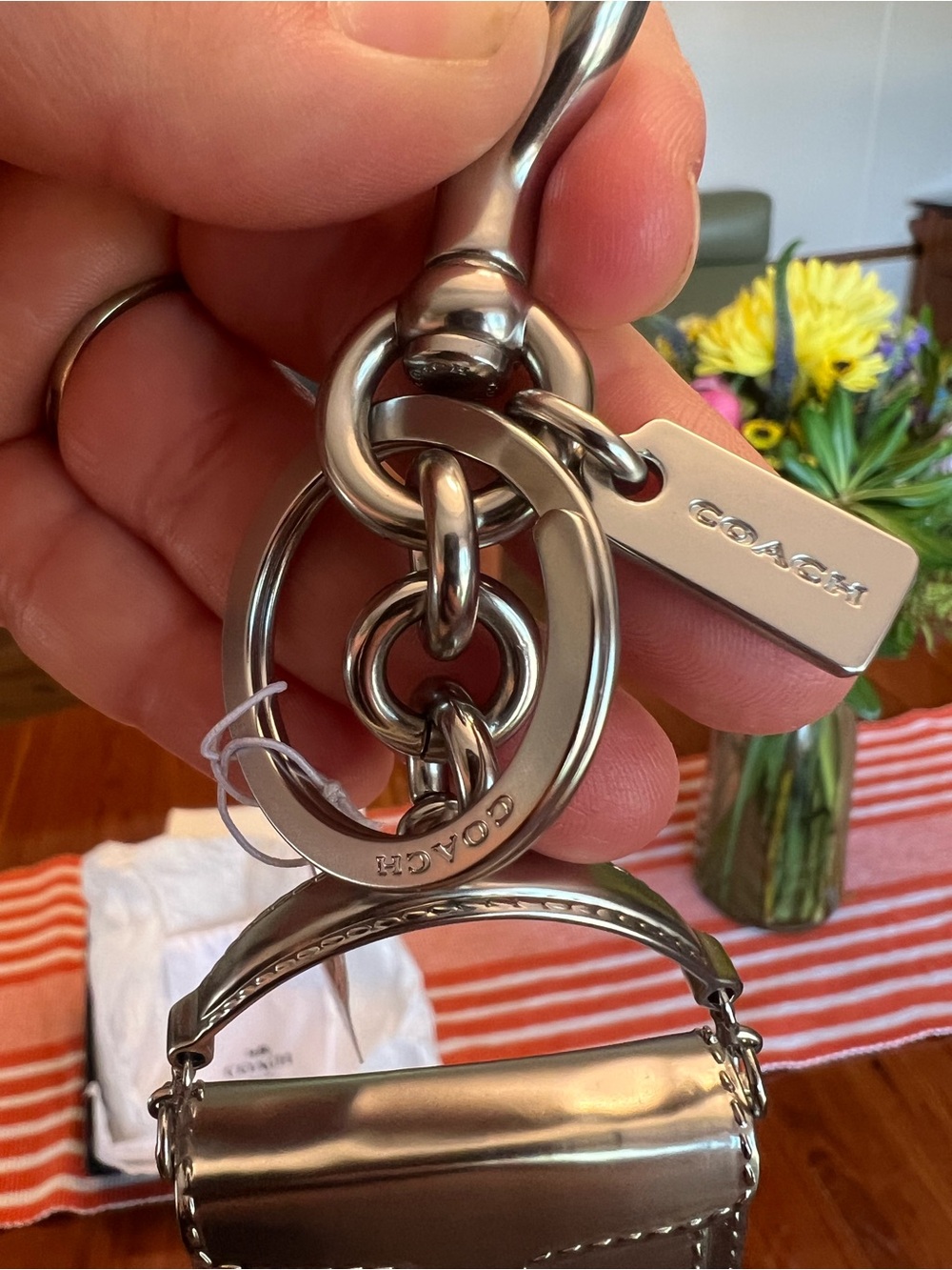 Coach Silver Tabby Bag Charm - Picture 5 of 12
